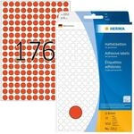 HERMA 2212 Punktaufkleber Klebepunkte rot, 5632 St&uuml;ck, &Oslash; 8 mm, 176 pro Bogen,