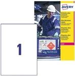 AVERY Zweckform L7917-10 Strapazierf&auml;hige Folienetiketten (10 Aufkleber, 210x297mm