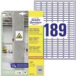 AVERY Zweckform L7871-20 Stark haftende Etiketten (3.780 Aufkleber, 25,4x10mm auf A4,