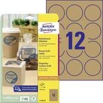 AVERY Zweckform L7106-25 Kraftpapier Etiketten (300 Aufkleber zum Bedrucken, &Oslash;60 mm
