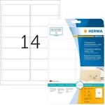 HERMA 8671 Wetterfeste Folienetiketten transparent, 25 Blatt, 99,1 x 38,1 mm, 14 pro