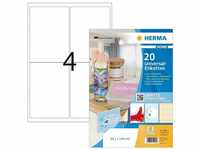HERMA 12904 Haushalts-Etiketten DIN A4 ablösbar (99,1 x 139 mm, 5 Blatt,...