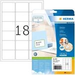 HERMA 4501 Adressetiketten, 25 Blatt, 63,5 x 46,6 mm, 18 pro A4 Bogen, 450 St&uuml;ck,