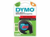 DYMO Original LetraTag Etikettenband | schwarz auf rot | 12 mm x 4 m 
