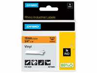 DYMO Rhino-Industrie-Vinyletiketten | 19 mm x 5,5 m | schwarz auf orange 