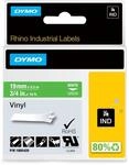 DYMO Rhino-Industrie-Vinyletiketten | 19 mm x 5,5 m | wei&szlig; auf gr&uuml;n 