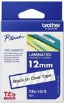 Brother Original P-touch Schriftband TZe-131S 12 mm, schwarz auf transparent
