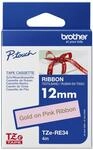 Brother Original P-touch Textil-Schriftband TZe-RE34, 12 mm gold auf rosa (u.a. f&uuml;r