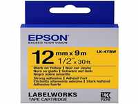 Epson LK-4YBW Schriftband für Etikettendrucker, Schwarz auf Gelb, für LabelWorks