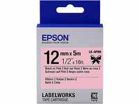 Epson Tape/LK-4PBK Satin 12mm 5m Black/Pink, C53S654031
