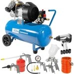 G&uuml;de 400/10/50 DG 15-tlg. Kompressor-Set - 230 Volt, 50 Liter Kessel, 2,2 Kilowatt,