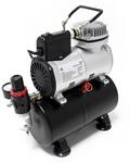 Wiltec Airbrush Kompressor AF186 mit Lufttank, 1 Zylinder Kolben, max. 4 bar Druck