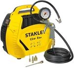 Stanley Kompressor 8 Bar - &Ouml;lfreier Luftkompressor mit Druckluftwerkzeug - Druckluft