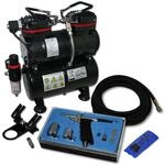 Wiltec Einsteiger Airbrush Kompressor Set AS196 mit 1 Airbrushpistole Typ 116 und