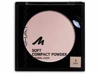 Manhattan Soft Compact Powder, Helles Kompakt Puder mit Puderquaste für einen