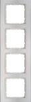 Hager B3 &ndash; Rahmen 4 Elemente Aluminium wei&szlig; Polar
