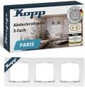 Kopp PARIS 3-fach Abdeckrahmen in Arktis-Wei&szlig; - 8,3 x 22,5 cm - Rahmen f&uuml;r
