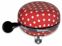 Basil Unisex Big Bell Polkadot Fahrradklingel, red/White dots, STANDARD EU