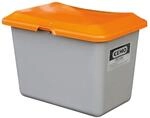CEMO 10565 GFK-Streugutbeh&auml;lter ohne Entnahme&ouml;ffnung, grau/orange, 200 L