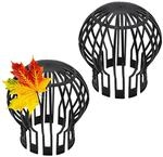 Fallrohrschutz 2er Dachrinnenschutz Verschlusskappe 11cm (2 St&uuml;ck SET, Schwarz)