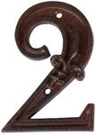 Esschert Design Gusseiserne Hausnummer 2, rostbraun, 7.9 x 1.3 x 11.2, DB62-2