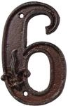 Esschert Design Gusseiserne Hausnummer 6, rostbraun, 7.9 x 1.2 x 12.4, DB62-6