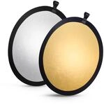 Walimex Faltreflektor Gold-/silberfarben 56 cm, Reflektor faltbar, ideal f&uuml;r