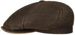 Stetson Brooklin Old Cotton Flatcap Schirmm&uuml;tze UV-Schutz Herren Sommer Winter braun