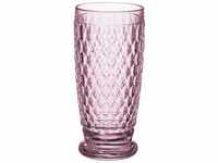 Villeroy und Boch Boston Coloured Longdrinkglas Rose, 400 ml, Kristallglas, Rosa, 1
