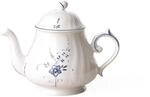 Villeroy und Boch Vieux Luxembourg Teekanne, 1,1 Liter, Premium Porzellan, wei&szlig;/blau