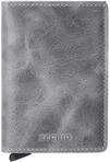 Slimwallet Vintage Grey-Black Kompakte Brieftasche aus echtem Leder, Ma&szlig;e:...