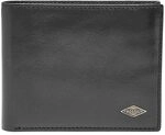 Fossil Geldb&ouml;rse f&uuml;r Herren Ryan, Leder Bifold schwarz 10,8 cm L x 1,91 cm B x 8,89