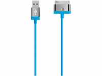Belkin Lade-Sync Kabel (30-pin Anschluss, 2m) für Apple iPod/iPhone/iPad blau