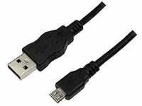 LogiLink CU0034 USB Kabel, USB 2.0, AM zu Micro BM, schwarz, 1,8m