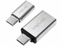 LogiLink AU0040 USB 3.1 (Typ C) auf USB 3.0 (Typ A) Micro USB Adapter Silber