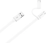 Datenkabel 2in1 (USB C + Micro USB) 1,5m bis 2A, AP55S