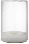 blomus Windlicht CALMA | Kerzenhalter aus hochwertigem Beton und Glas | Farbe Light