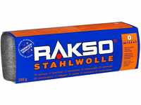 RAKSO Stahlwolle mittel 0-200g, 1 Banderole, glättet Holz, entfernt Schmutz auf