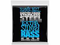Ernie Ball Extra Slinky Stainless Steel E-Bass-Saiten, Stärke 40-95