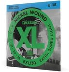 D'Addario EXL130 Nickel Wound E-Gitarrensaiten, Extra-Super Light, 8-38