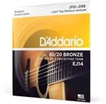 D'Addario EJ14 80/20 Bronze Akustikgitarrensaiten, Light Top/Medium Bottom/Bluegrass,