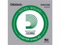 D'Addario NW036 Nickel-Einzelsaite für Gitarren 0,091 cm (0,036 Zoll)