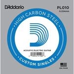 D'Addario PL010 Gitarren-Einzelsaite (f&uuml;r Akustik oder E-Gitarre) 0.250mm (0,010