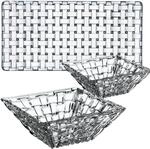 Nachtmann 3-teiliges Servierset aus 1x Platte 28x14 cm und 2x Schalen &Oslash; 12 cm, Bossa