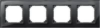 Merten 489403 M-PLAN-Echtglasrahmen, 4fach, Onyxschwarz