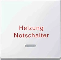 Merten Wippe mit Kontrollfenster und Aufdruck Heizungsnotschalter, System M,