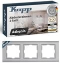 Kopp ATHENIS 3-fach Abdeckrahmen in Stahlfarben - 8,6 x 22,8 cm - Rahmen f&uuml;r