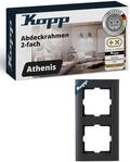Kopp ATHENIS 2-fach Abdeckrahmen in Anthrazit - 86 x 157 x 9,5 mm - Rahmen f&uuml;r
