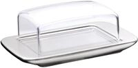 WMF loft Brunch Butterdose Edelstahl 11,5 x 16,8 cm, mit Kunststoffhaube, Butter Dose
