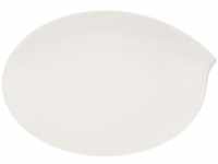 Villeroy und Boch Flow Ovale Servierplatte, 36 cm , Premium Porzellan, Weiß